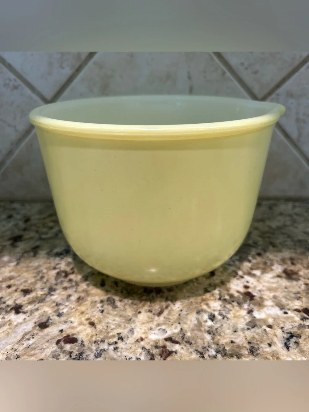 Vintage Glasbake Yellow Milk Glass Mixing Bowl  20CJ for Sunbeam Mixer HTF